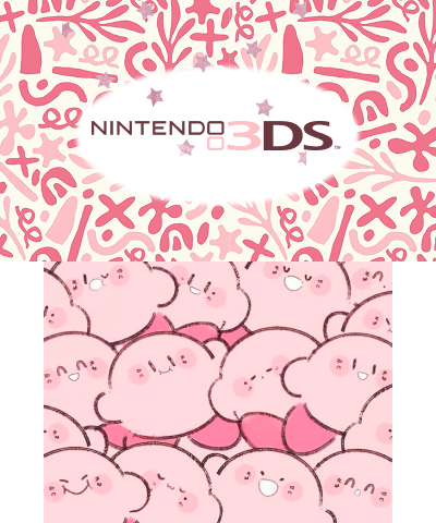 Kirby 3DS pink splash screen