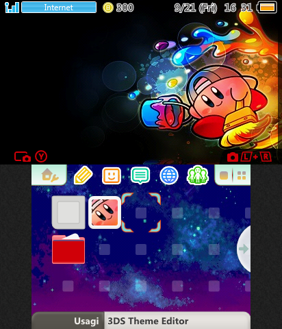 Kirby Riding on paintbrush