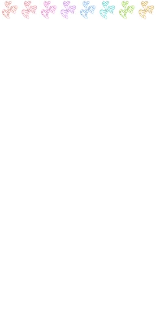 colorful glowing hearts