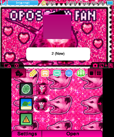 pink sparkly opossum