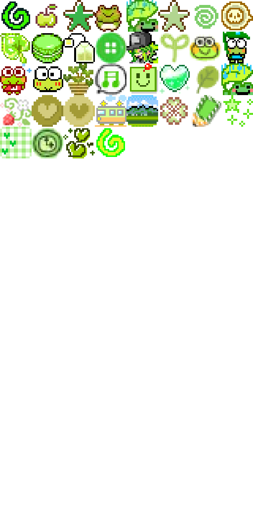 Cute Green Frog Plants Pixel Art