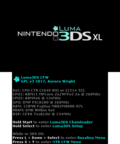 Luma3DS BIOS v2 - OLD 3DS XL