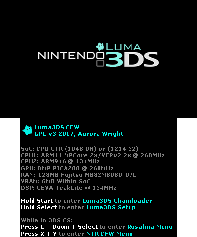 Luma3DS BIOS v2 - OLD 3DS