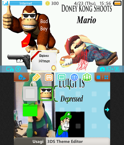 Donkey Kong shoots mario