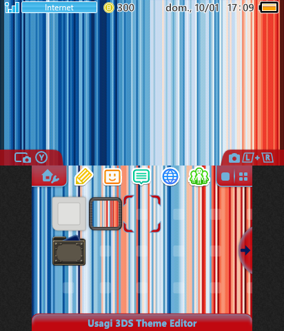 Franjas rojas y azules