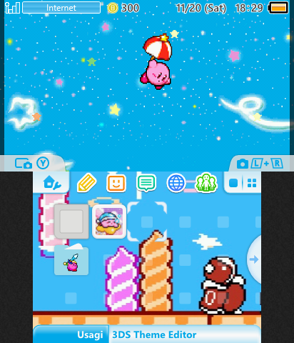 Kirby With Parasol Pixel Theme