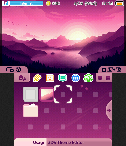 Pink and Purple Mountain Scene