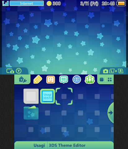 Blue and green starry theme