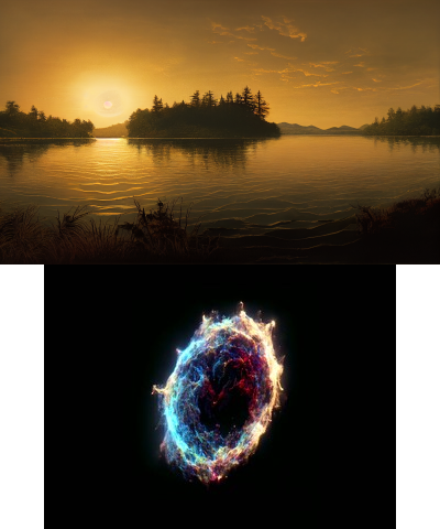 Sunset with small galaxy nebula