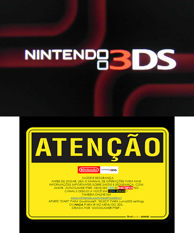 TELA DE AVISO DO NINTENDO 3DS 2