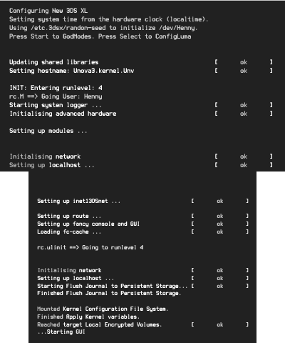Linux boot screen blackwhite