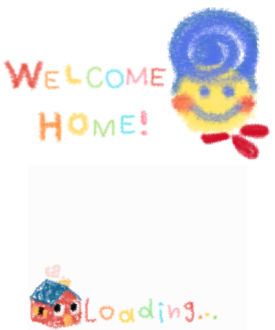 Welcome home in crayon