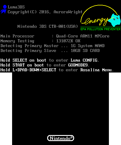 Luma3DS BIOS (Old 3ds)