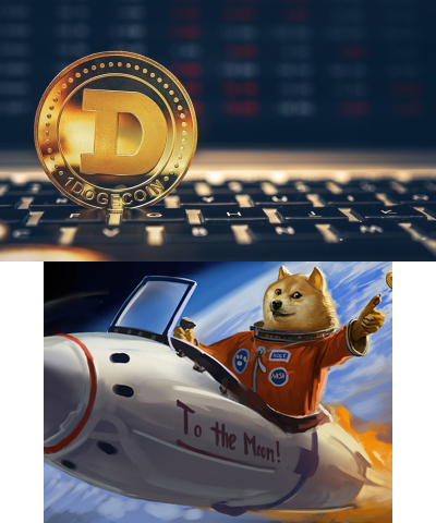 Doge money with the moon