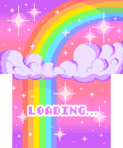 kawaii rainbow pixel art