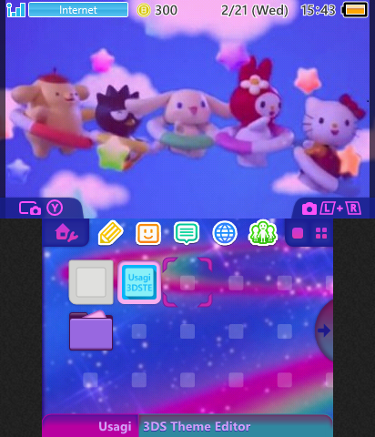 cute sanrio in space