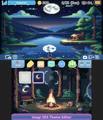 Pixel Art Lake and Moon