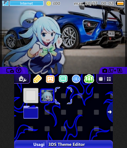 the blue car of Aqua