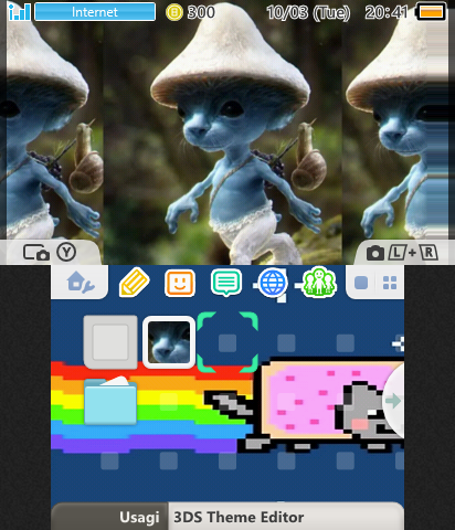 Nyan cat and blue smurf cat