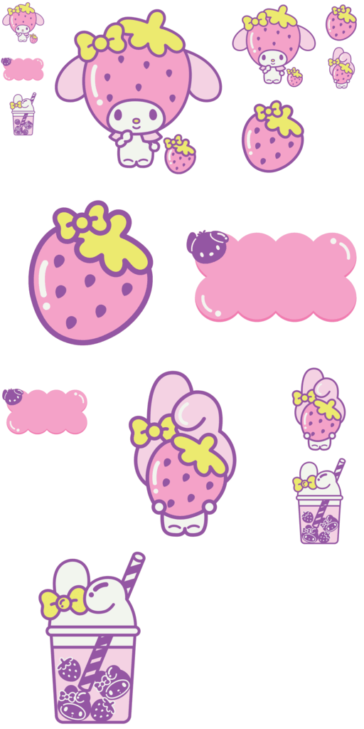 Strawberry My Melody Badge Pack