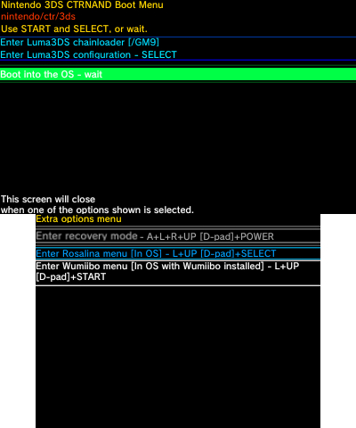 Nintendo 3DS Boot Menu