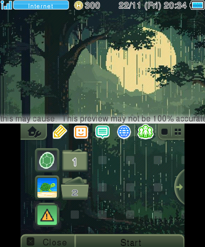 green rainy night