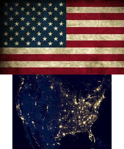 American flag splash