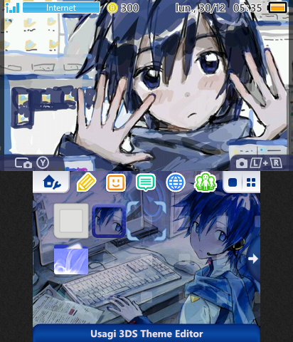 vocaloid Kaito blue web theme